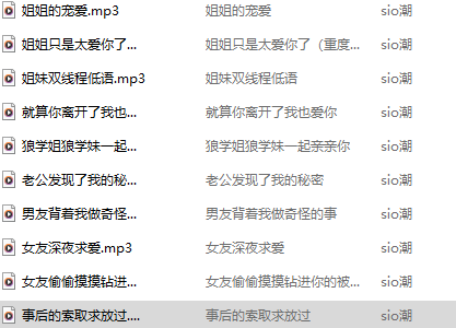 sio潮 18+音频 304M百度盘