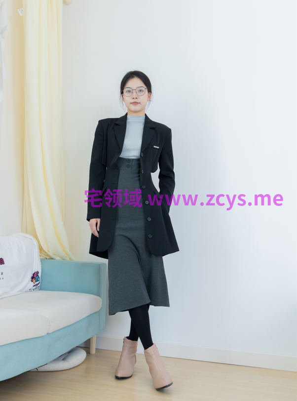 物恋传媒 - 茯苓 - 短靴、厚黑丝短裙 【159P1V877M】